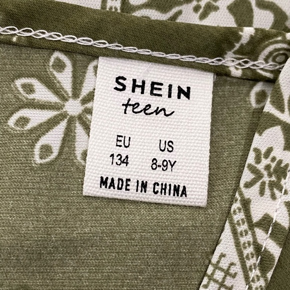 NWOT Shein Girl’s Olive Green/White Patterned Tunic Camisole -8/9Y - Picture 9 of 9